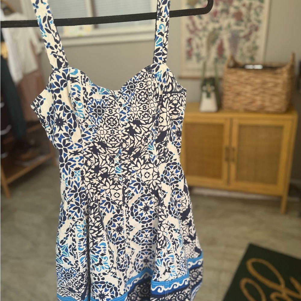 Avec Les Filles Mini Sundress Size 2 💙 Sweetheart Fit & Flare - Picture 7 of 12